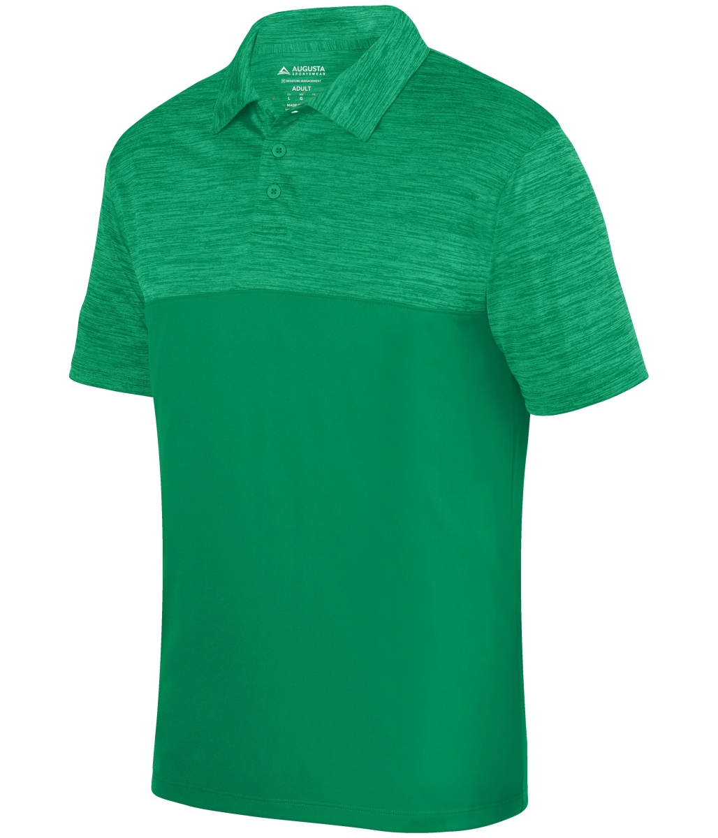 5412.030.M Shadow Tonal Heather Polo T-Shirt, Kelly - Medium