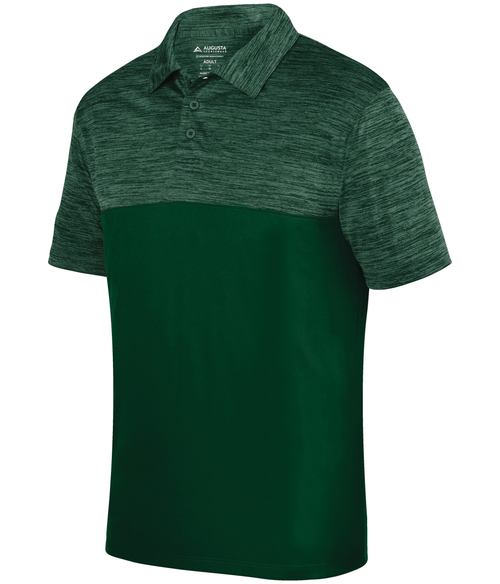 5412.035.M Shadow Tonal Heather Polo T-Shirt, Dark Green - Medium