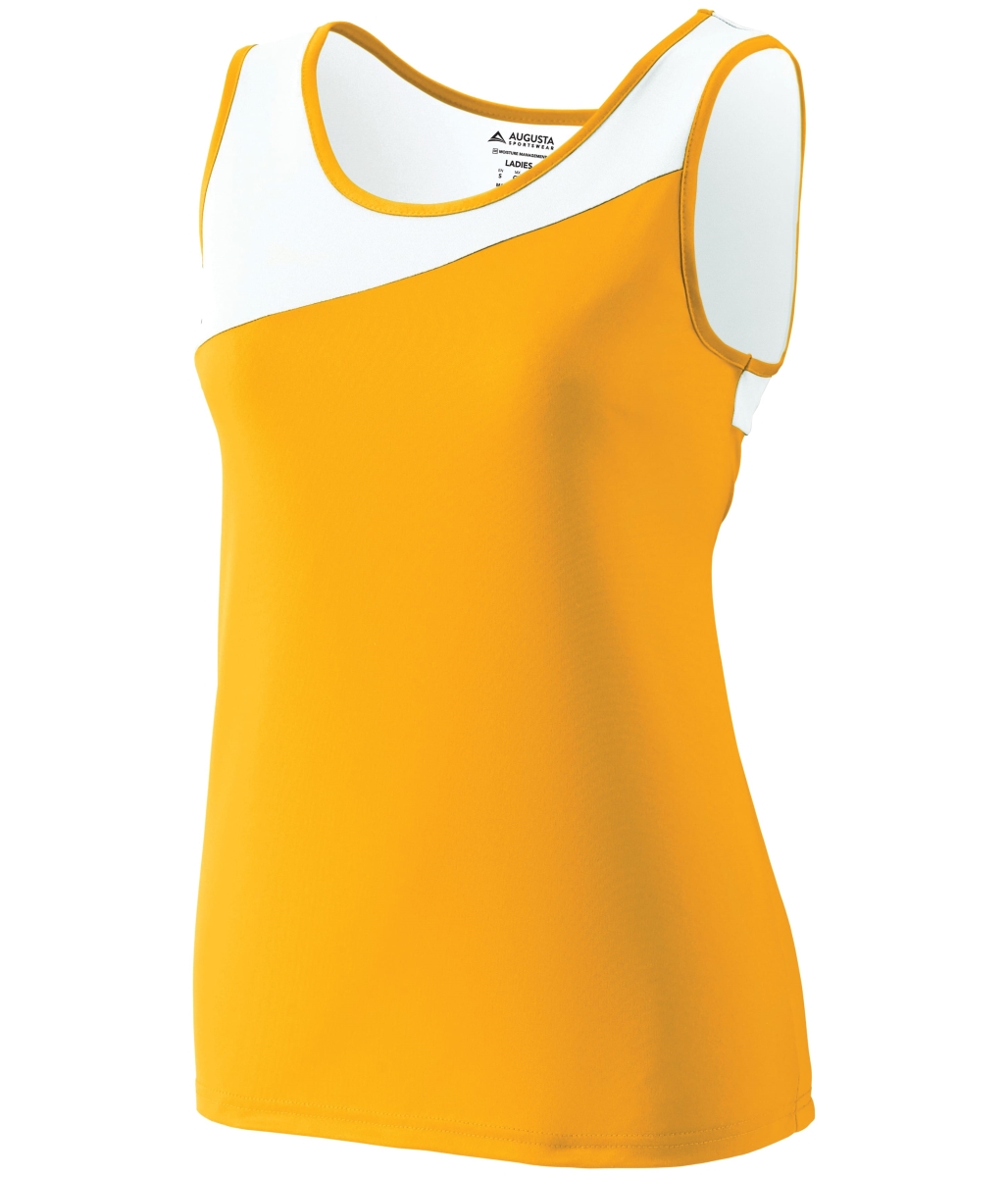 354.245.S Ladies Accelerate Jersey, Gold & White - Small