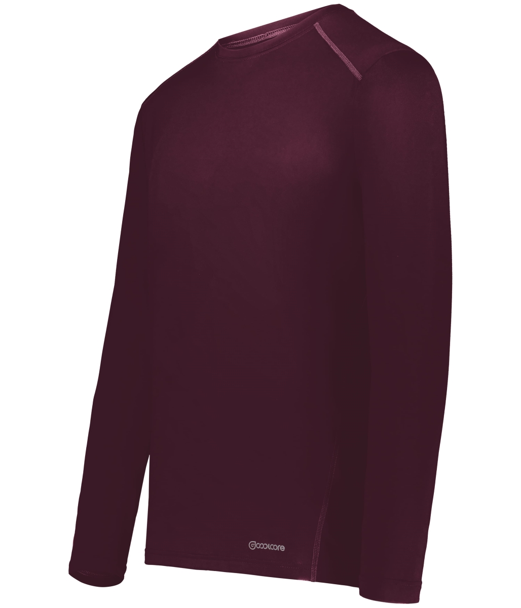 222138.745.L Essential Long Sleeve T-Shirt, Maroon - Large