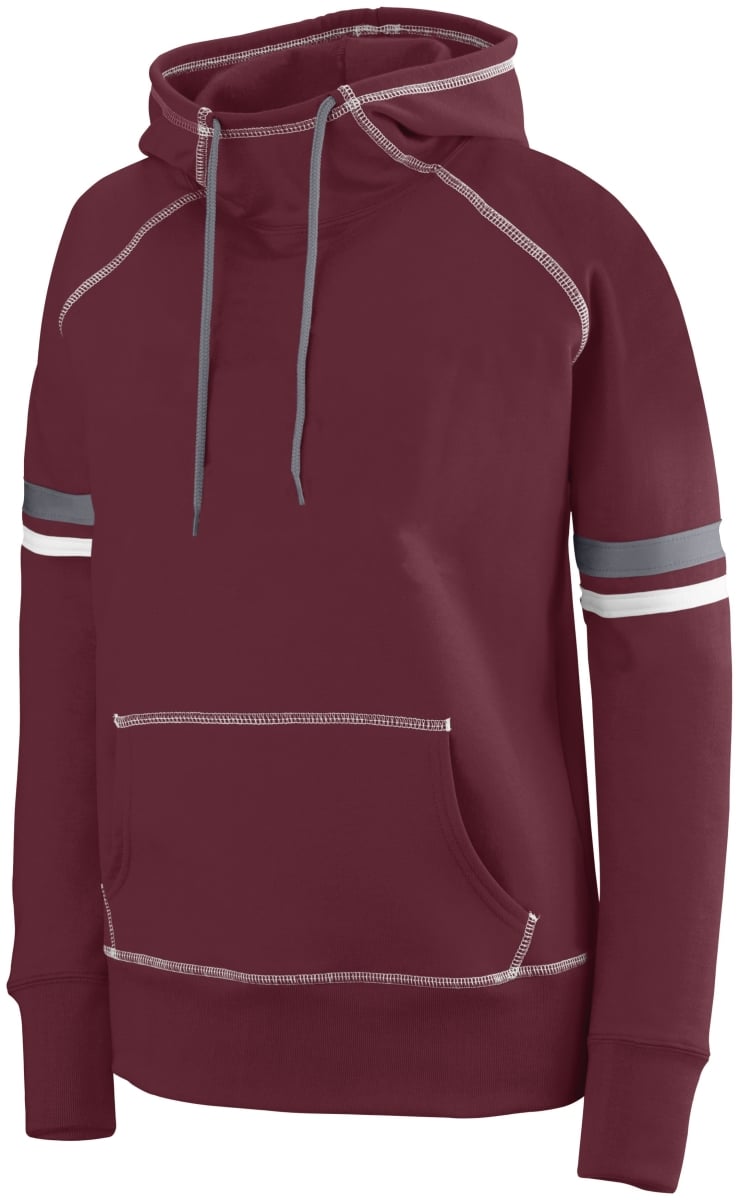 5440.392.L Ladies Spry Hoodie, Maroon, White & Graphite - Large