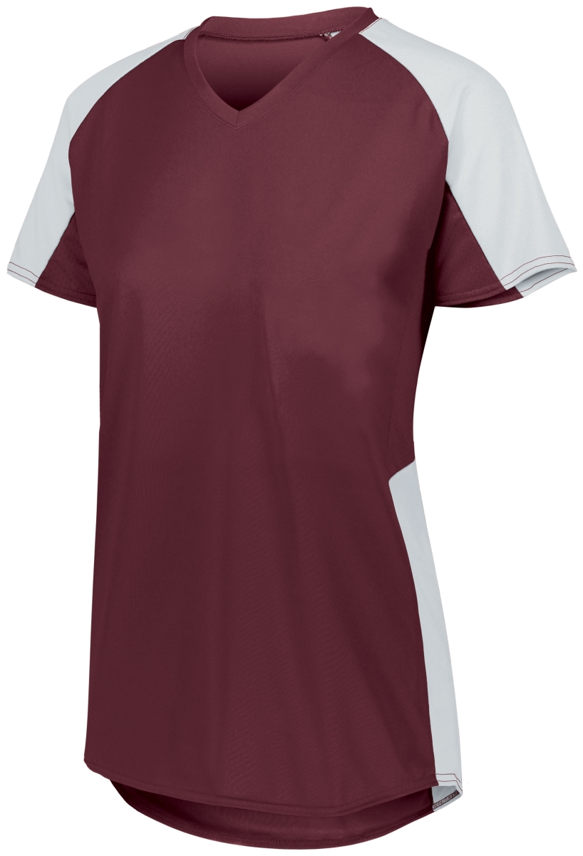 1522.380.S Ladies Cutter Jersey, Maroon & White - Small