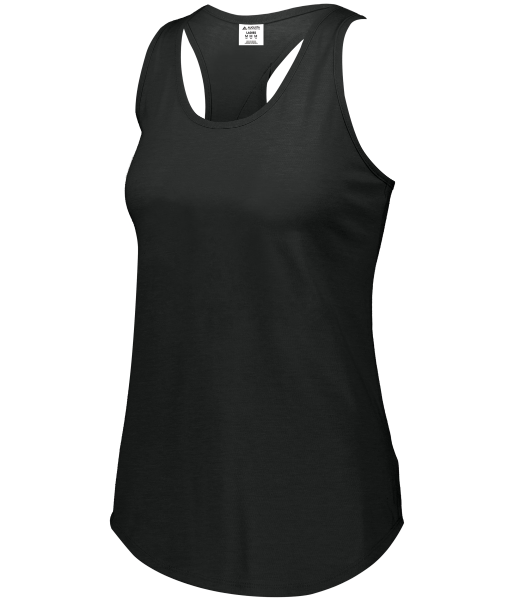 3079.K94.S Girls Lux Tri-Blend Tank, Black Heather - Small