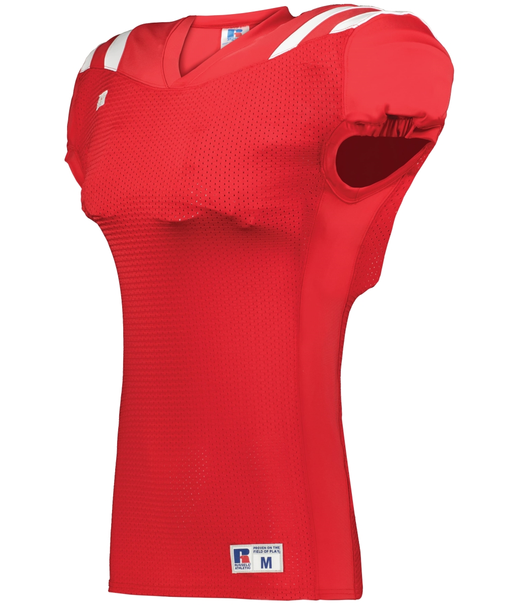 R0100M.TRW.M Canton Football Jersey, True Red & White - Medium