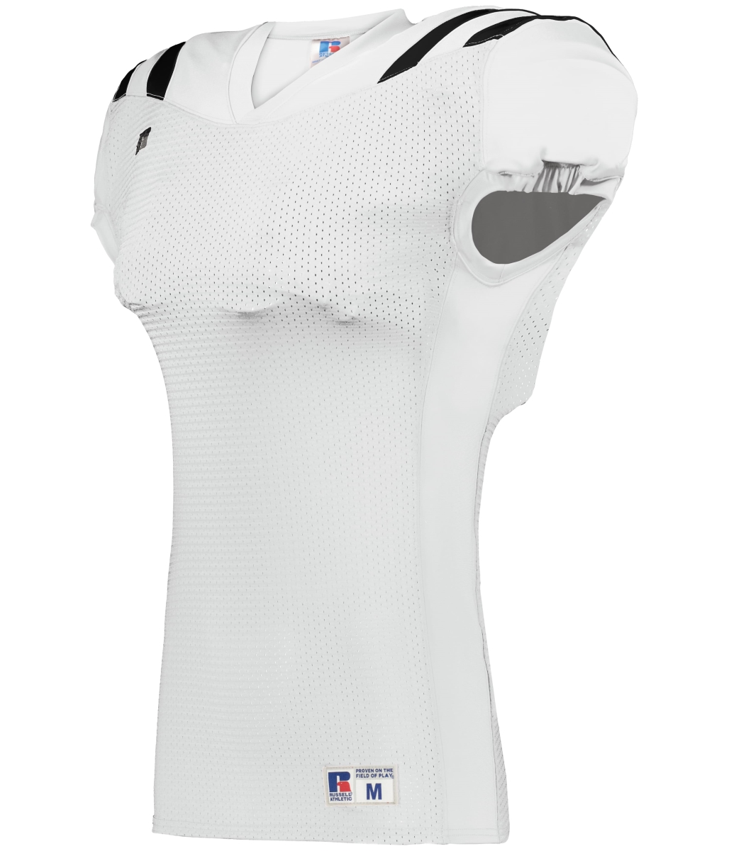 R0100M.WBK.M Canton Football Jersey, White & Black - Medium