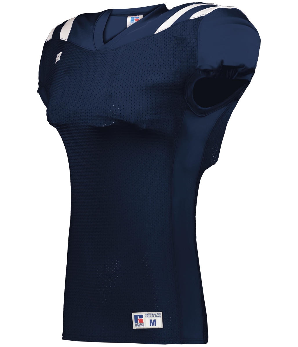 R0100M.NWH.M Canton Football Jersey, Navy & White - Medium