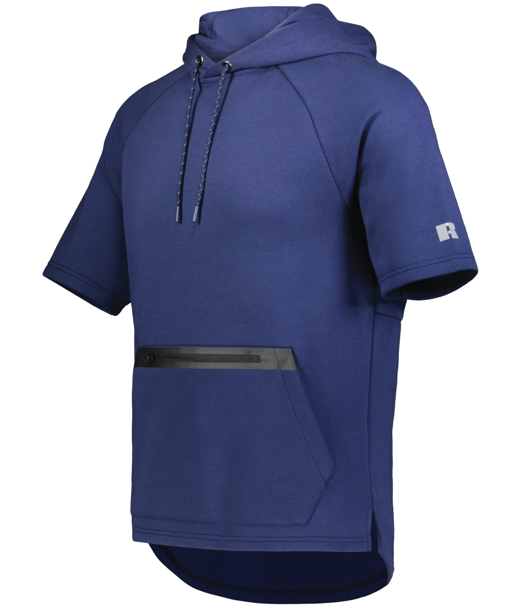 R24TFM.NAV.S Legend Short Sleeve Tech Fleece Hoodie, Navy - Small