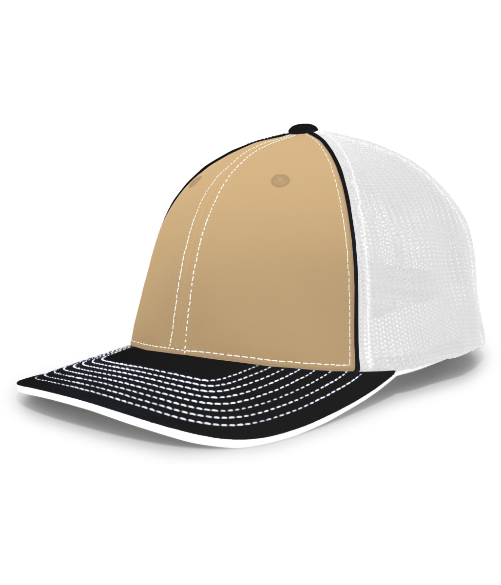 404F.55P.S-M Trucker Flexfit Cap, Vegas, White & Black - Small & Medium