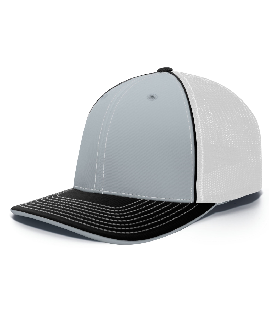 404F.Y85.S-M Trucker Flexfit Cap, Silver, White & Black - Small & Medium