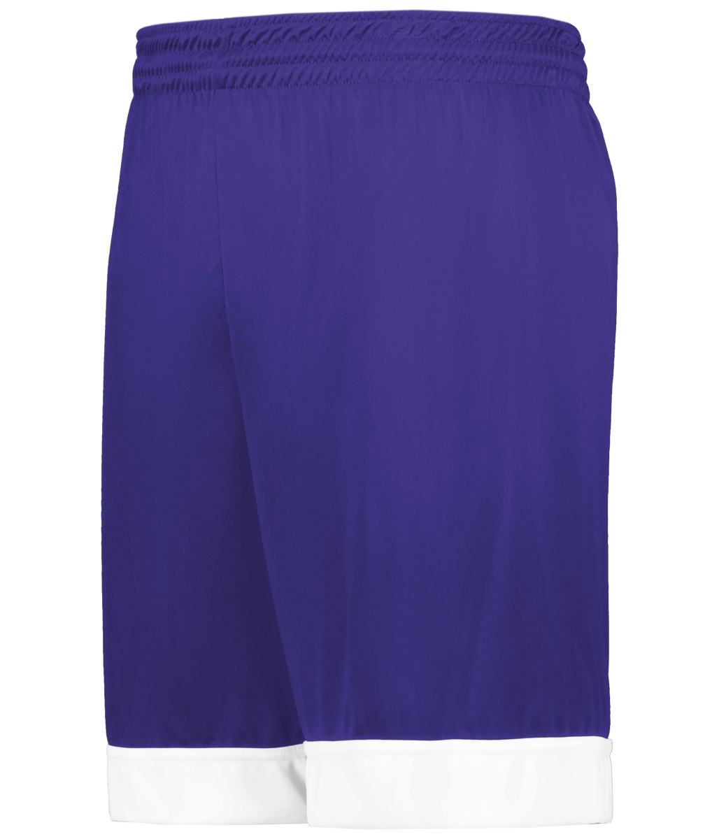 6929.450.M Swish Reversible Basketball Shorts, Purple & White - Medium
