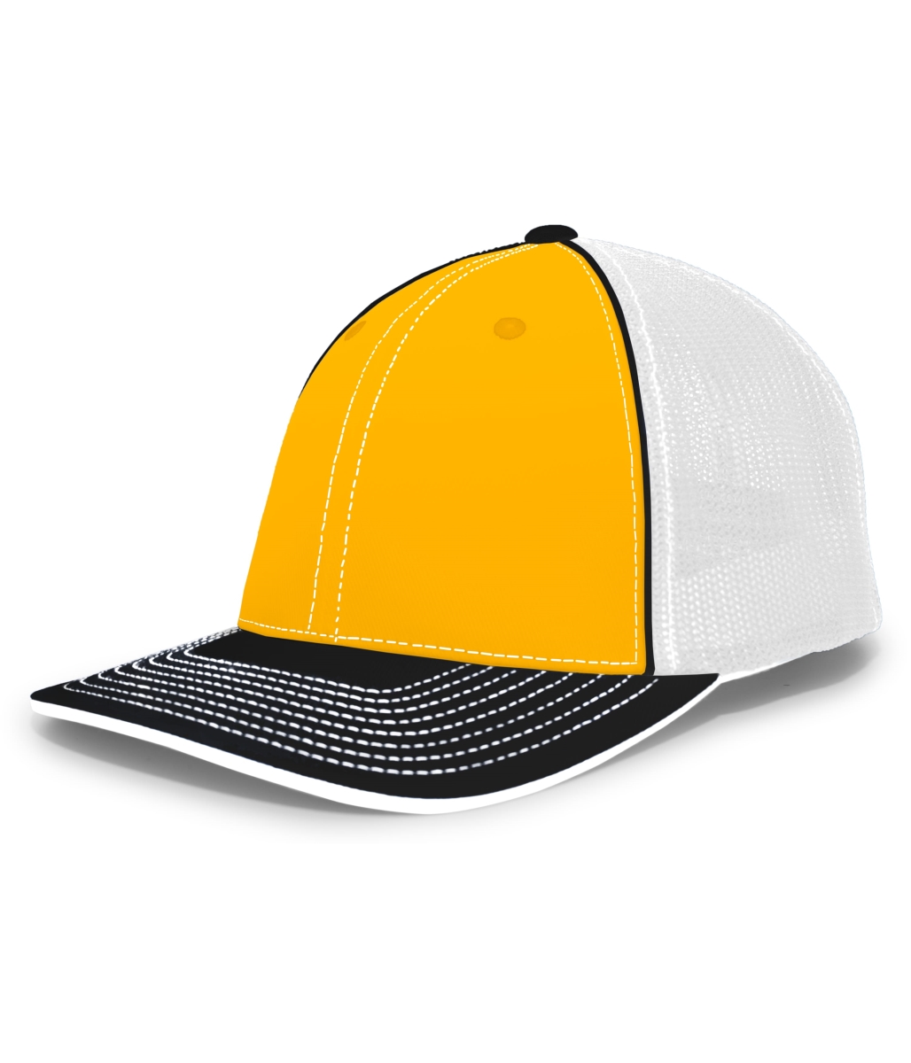 404F.655.S-M Trucker Flexfit Cap, Gold, White & Black - Small & Medium
