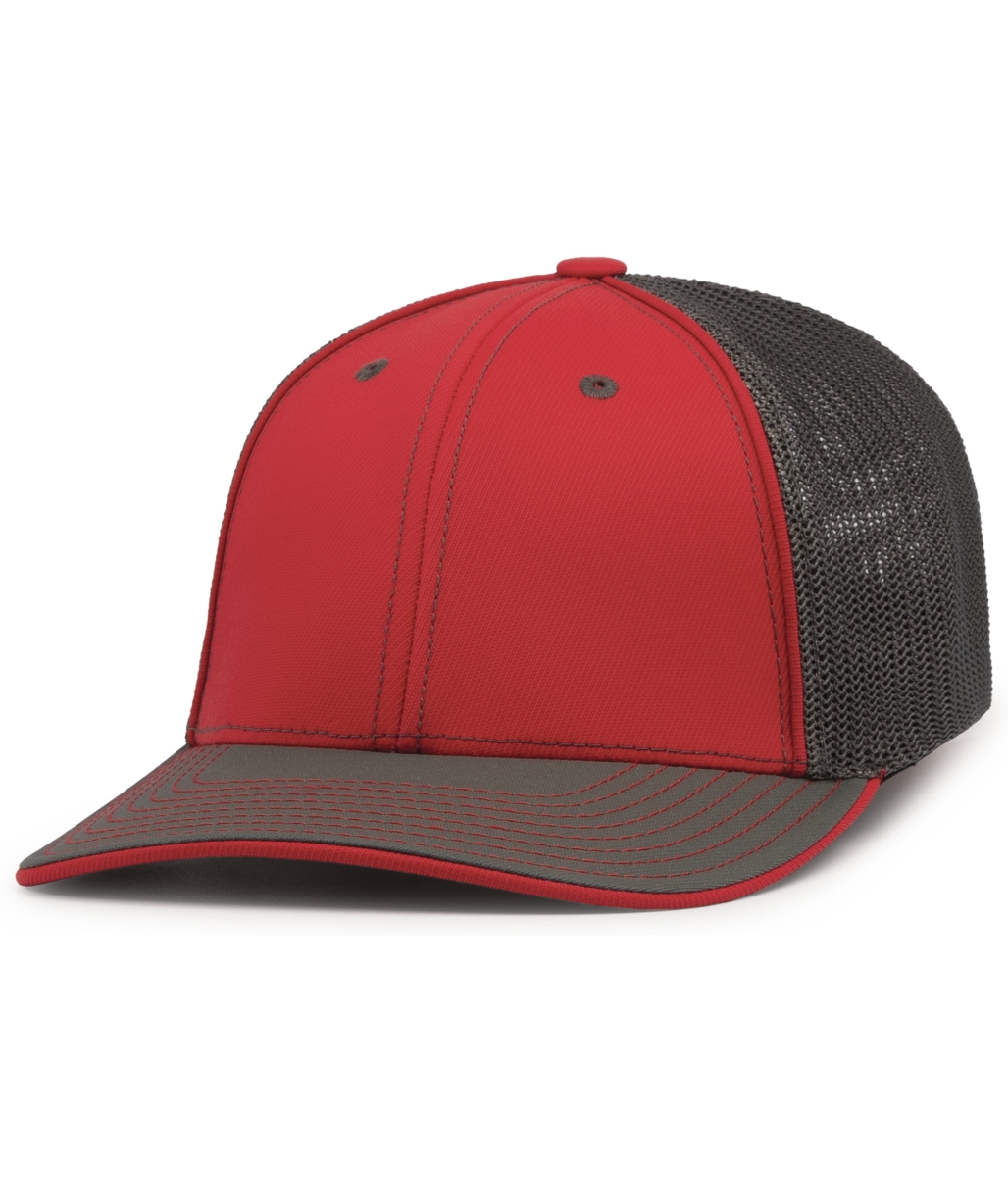 404F.95Q.L-XL Trucker Flexfit Cap, Red & Graphite - Large & Extra Large