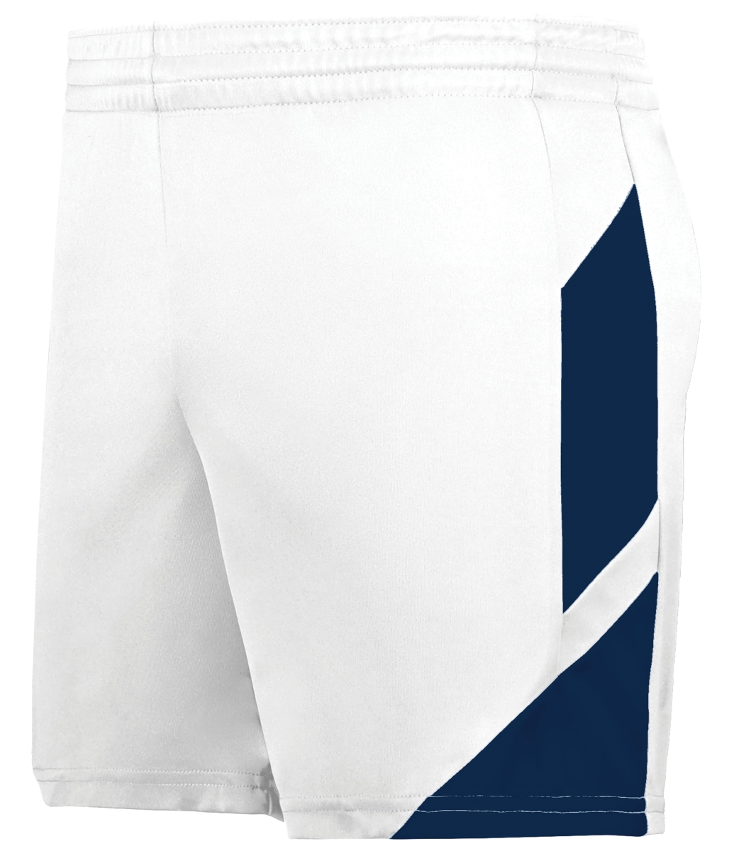 1738.221.M Ladies Step-Back Modern Fit Basketball Shorts, White & Navy - Medium