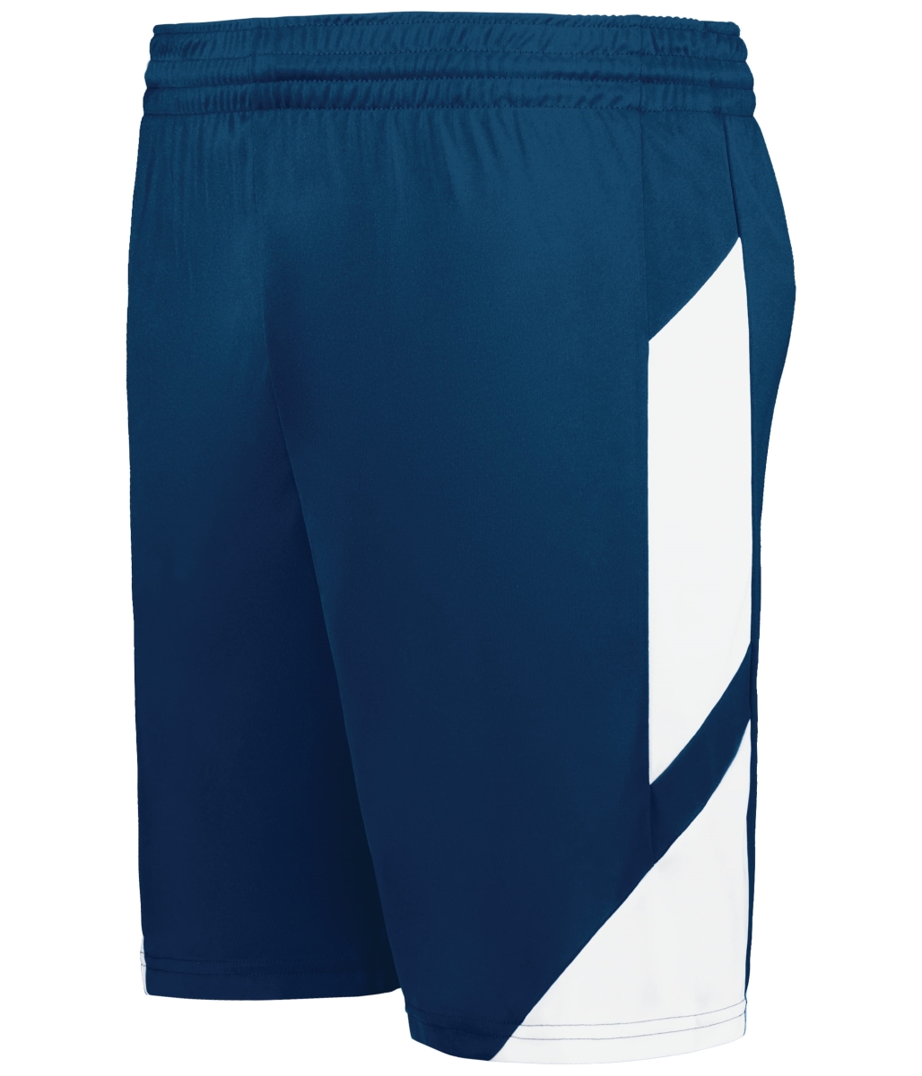 1736.301.S Step-Back Modern Fit Basketball Shorts, Navy & White - Small