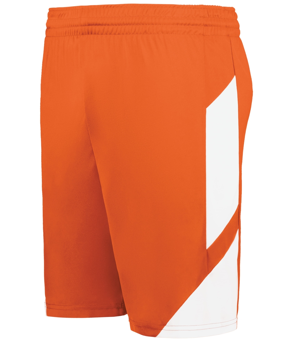 1736.320.XL Step-Back Modern Fit Basketball Shorts, Orange & White - Extra Large
