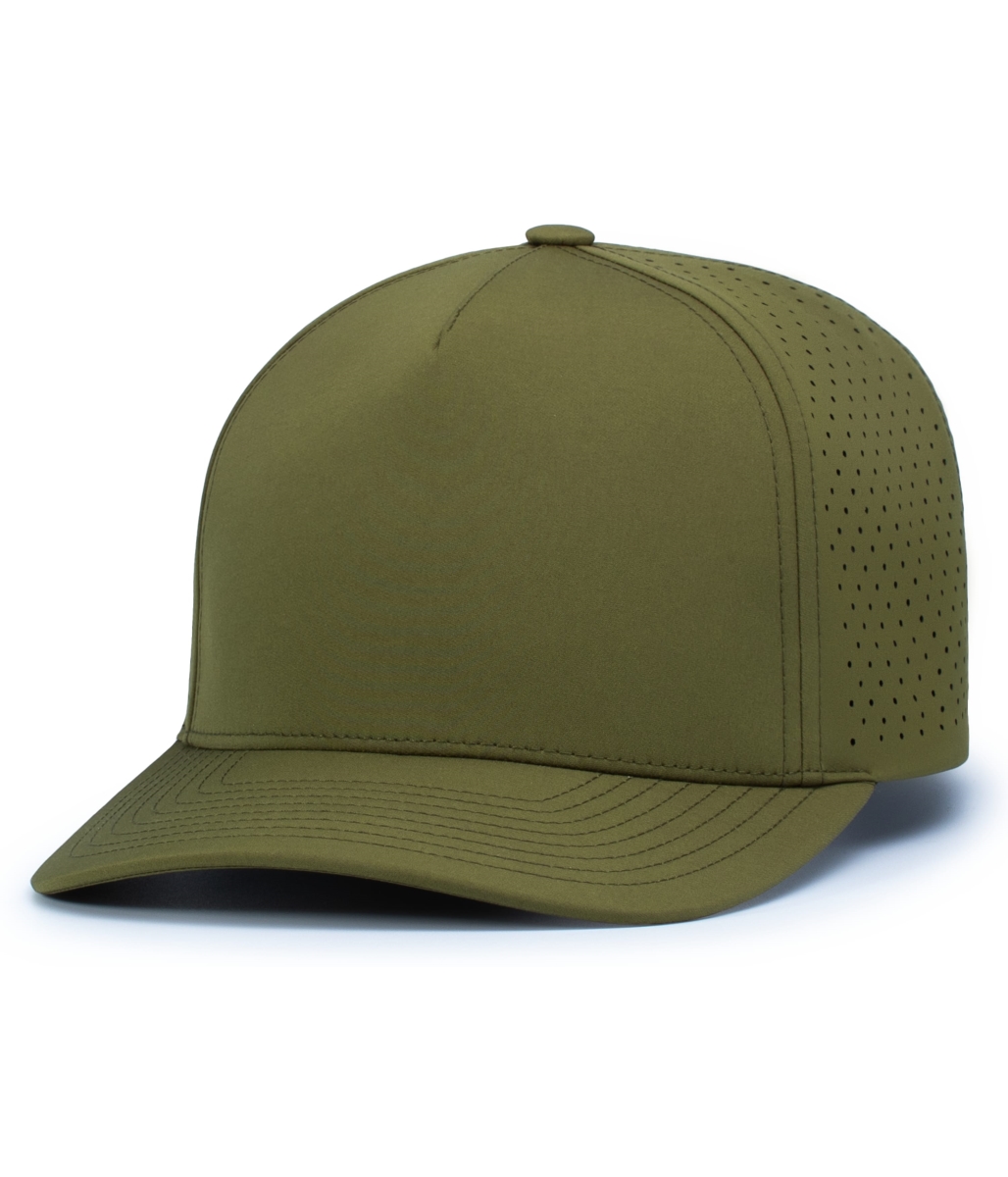 P424.12T.OS Weekender Perforated Snapback Cap, Moss Green - One Size