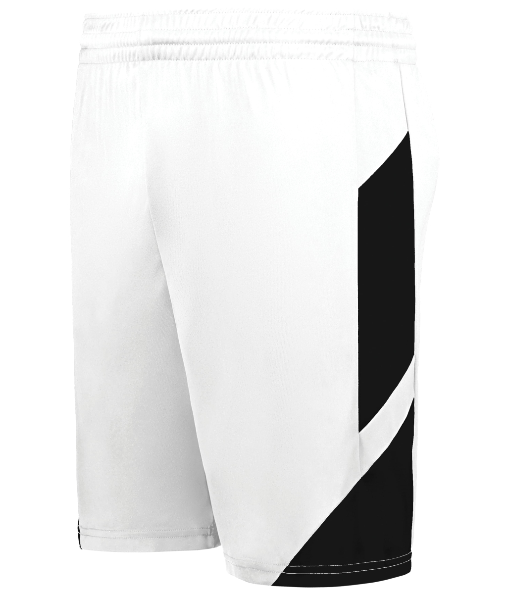 1736.226.M Step-Back Modern Fit Basketball Shorts, White & Black - Medium