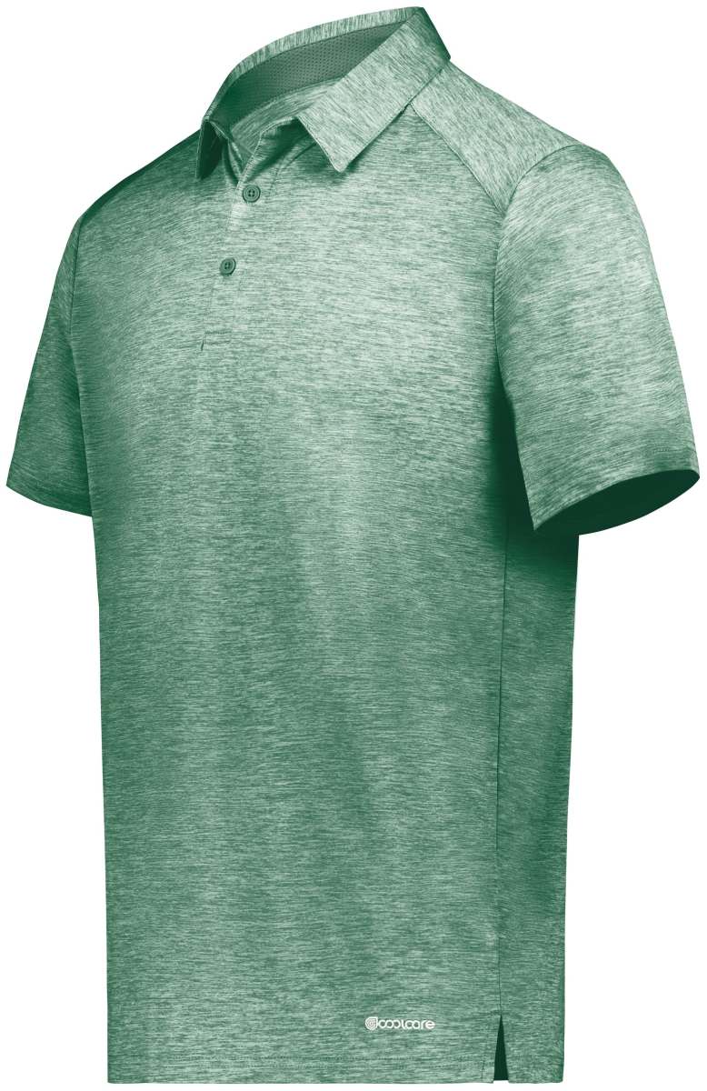 222572.V97.M Electrify Polo T-Shirt, Dark Green Heather - Medium