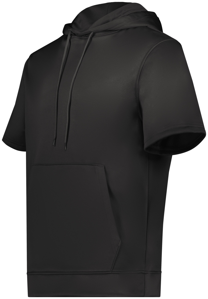 6871.080.M Wicking Fleece Short Sleeve Hoodie, Black - Medium