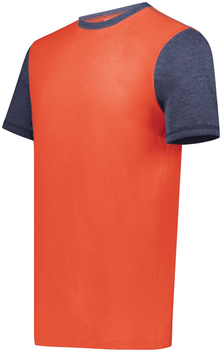 6876.24V.M Gameday Vintage Ringer T-Shirt, Orange Heather & Navy Heather - Medium