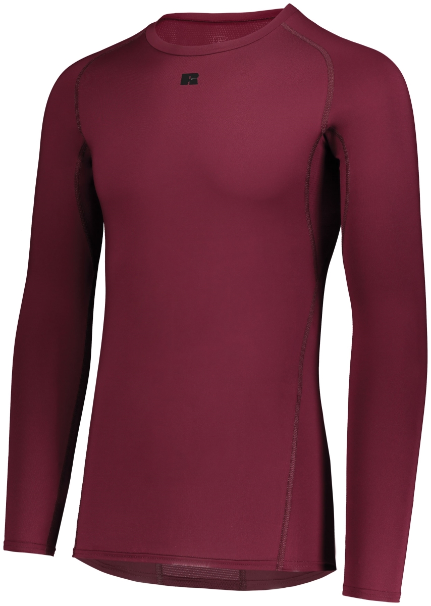 R20CPM.MAR.3XL Long Sleeve Compression T-Shirt, Maroon - 3XL