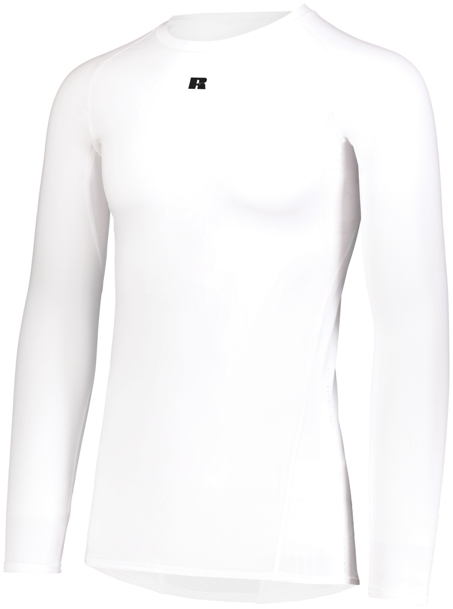 R20CPM.WHI.3XL Long Sleeve Compression T-Shirt, White - 3XL