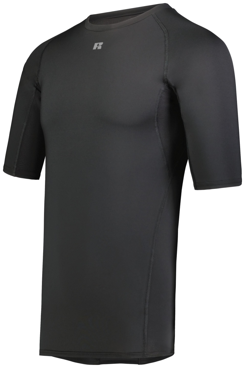 R21CPM.BLK.3XL Half Sleeve Compression T-Shirt, Black - 3XL