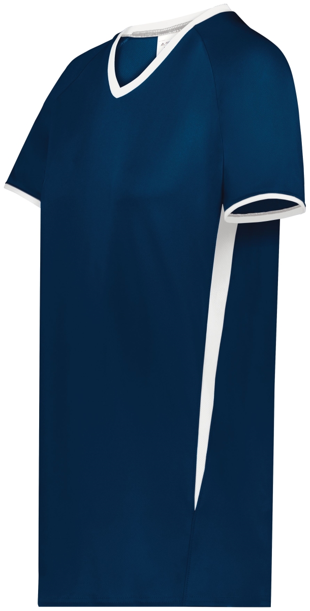 6915.301.XS Ladies Cutter Plus V-Neck Jersey, Navy & White - Extra Small