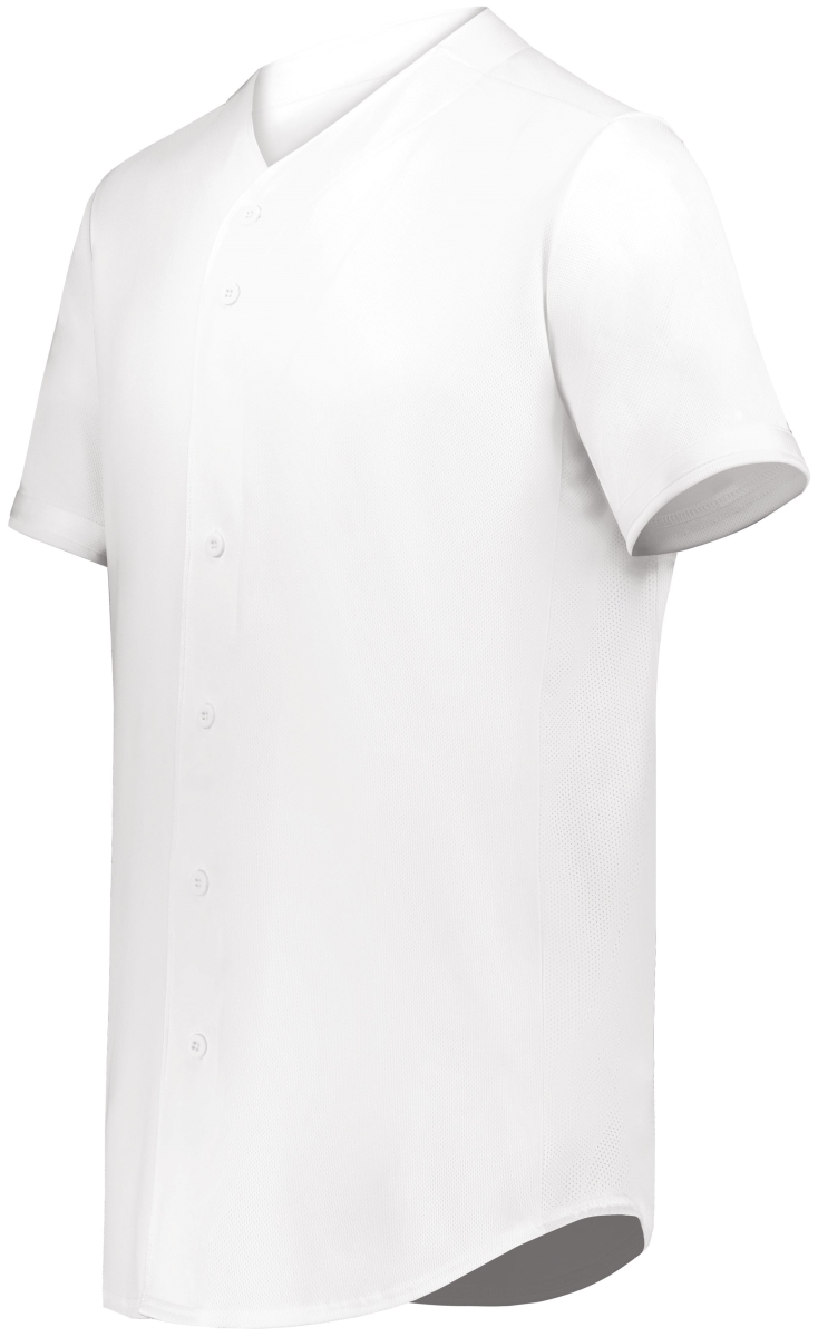 6910.005.XL Youth Cutter Plus Full Button Baseball Jersey, White - Extra Large