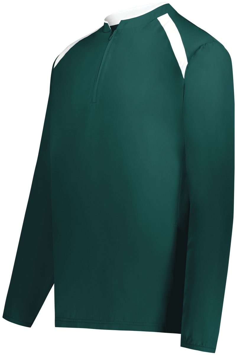 229695.438.XL Youth Clubhouse Pullover, Dark Green & White - Extra Large