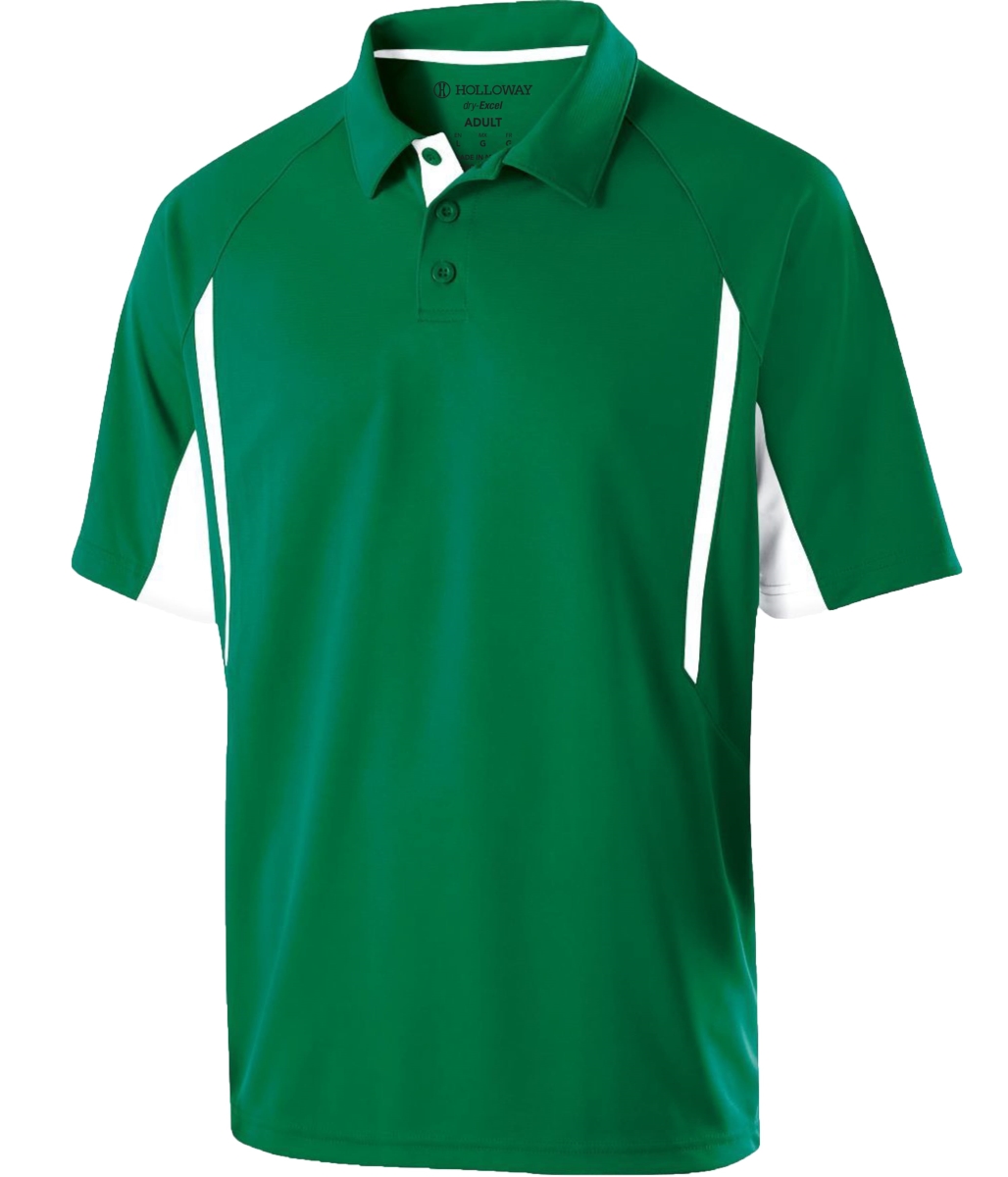 222530.340.M Avenger Polo T-Shirt, Kelly & White - Medium