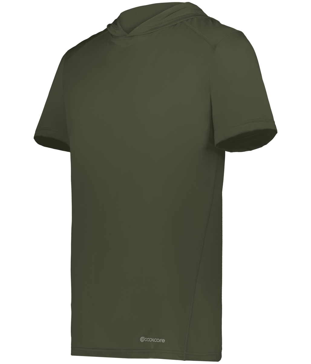 222142.039.L Short Sleeve Hoodie, Olive - Large