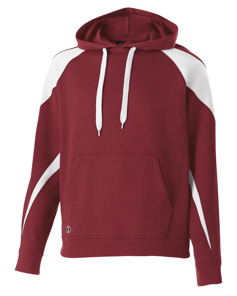 229546.409.S Prospect Hoodie, Cardinal & White - Small