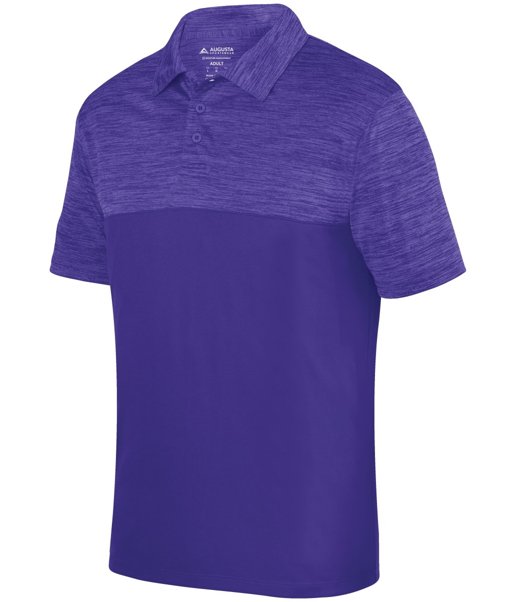 5412.050.M Shadow Tonal Heather Polo T-Shirt, Purple - Medium