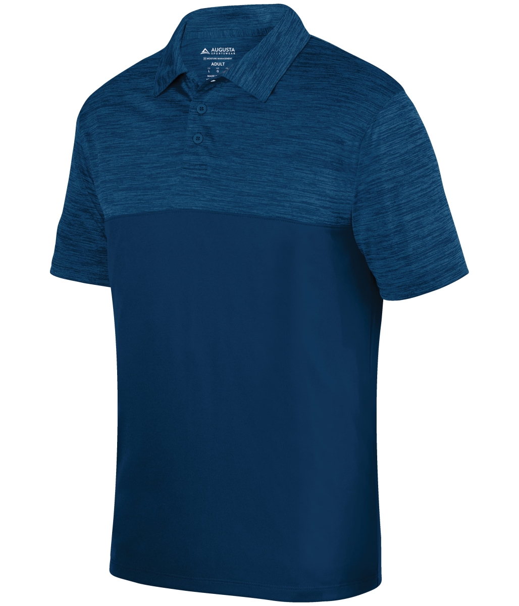 5412.065.M Shadow Tonal Heather Polo T-Shirt, Navy - Medium