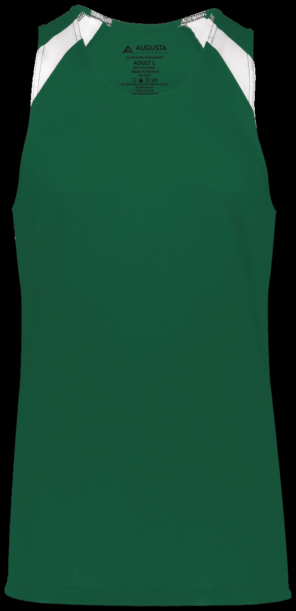 Adult Overspeed Track Jersey, Dark Green & White - 3XL