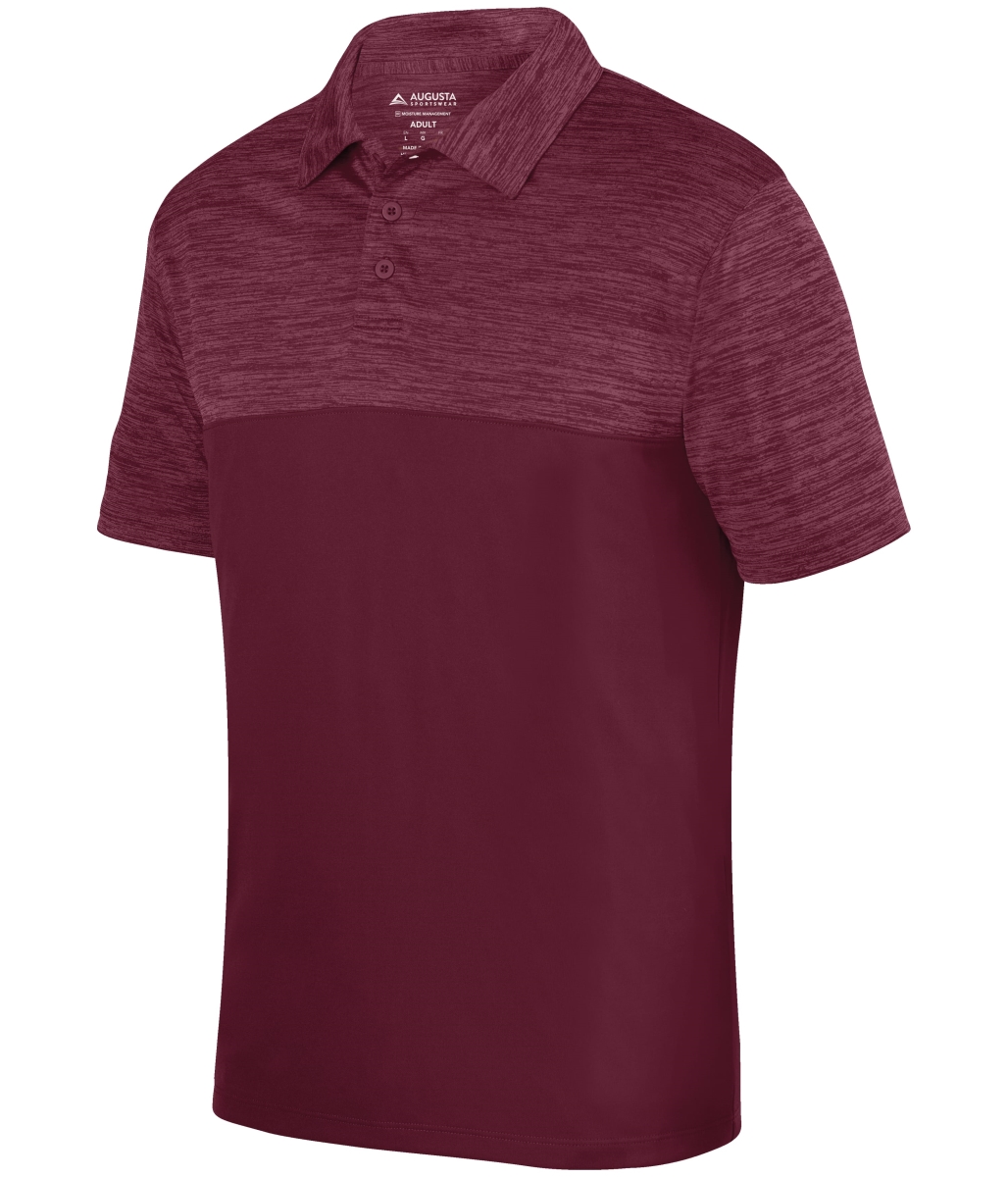 5412.045.XL Shadow Tonal Heather Polo T-Shirt, Maroon - Extra Large