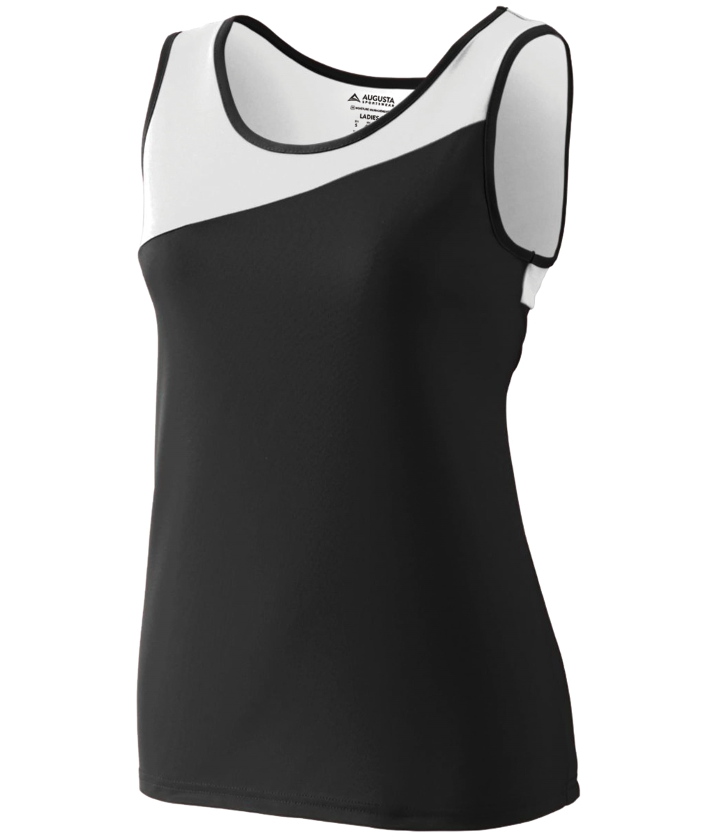 354.420.XS Ladies Accelerate Jersey, Black & White - Extra Small