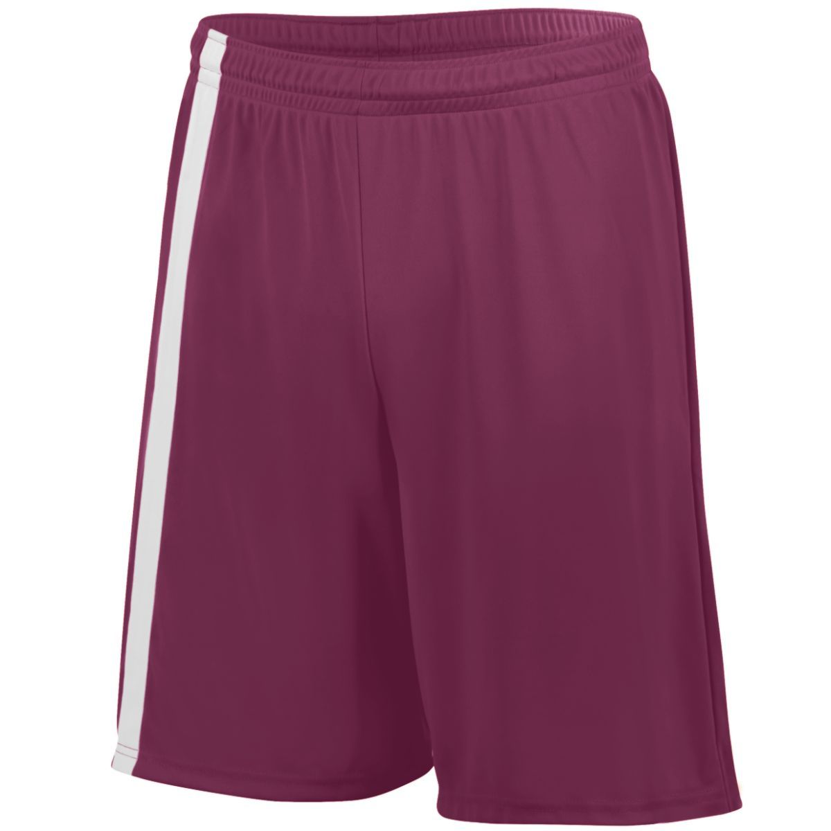 Picture of Augusta Sportswear 1623.380.L Youth Attacking Third Soccer Shorts&#44; Maroon & White - Large