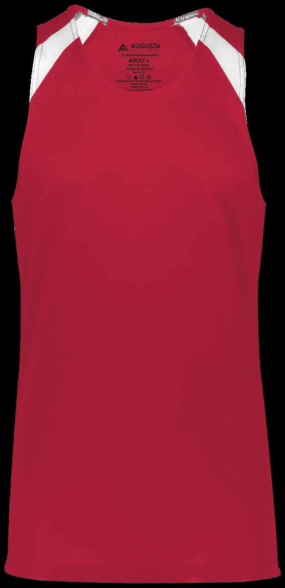 Adult Overspeed Track Jersey, Scarlet & White - Small