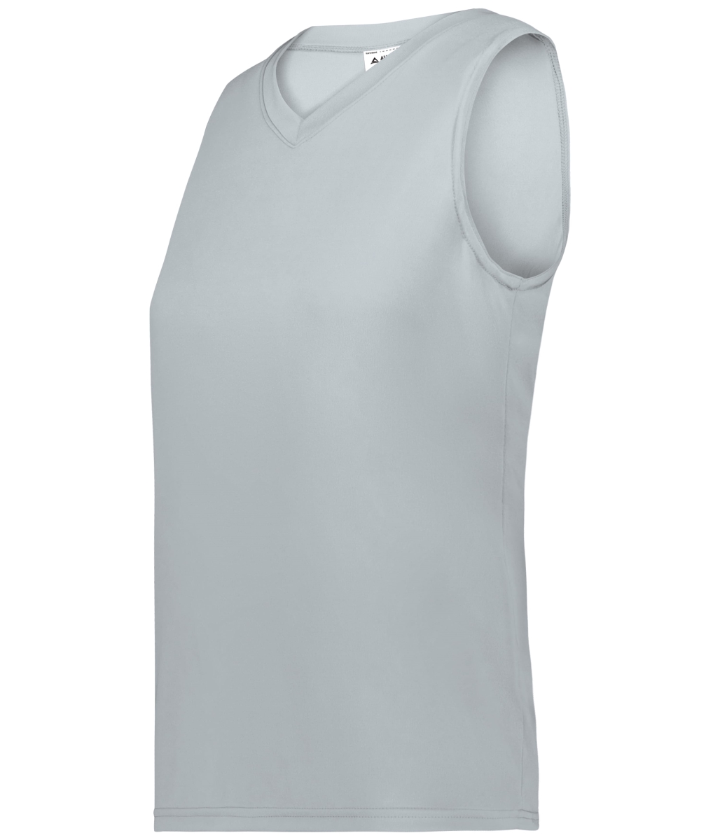 4794.099.M Ladies Attain Wicking Sleeveless Jersey, Silver - Medium