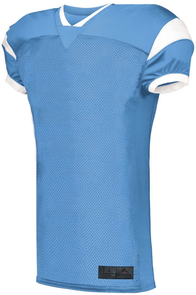 9582.293.M Slant Football Jersey, Columbia Blue & White - Medium
