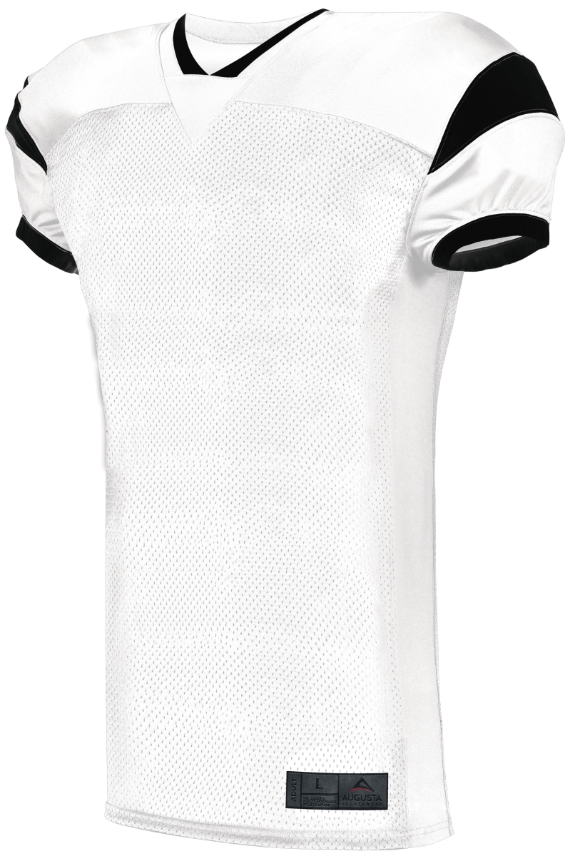 9583.226.M Youth Slant Football Jersey, White & Black - Medium