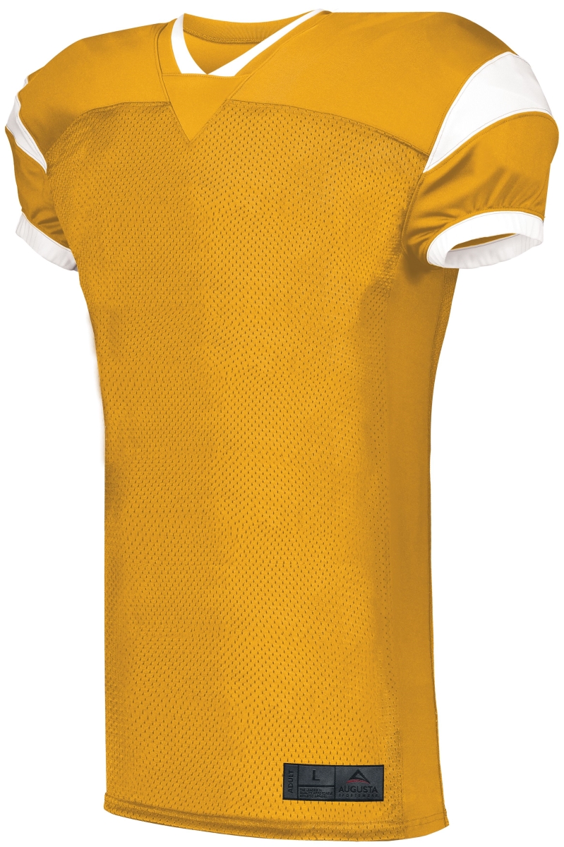 9583.245.XL Youth Slant Football Jersey, Gold & White - Extra Large