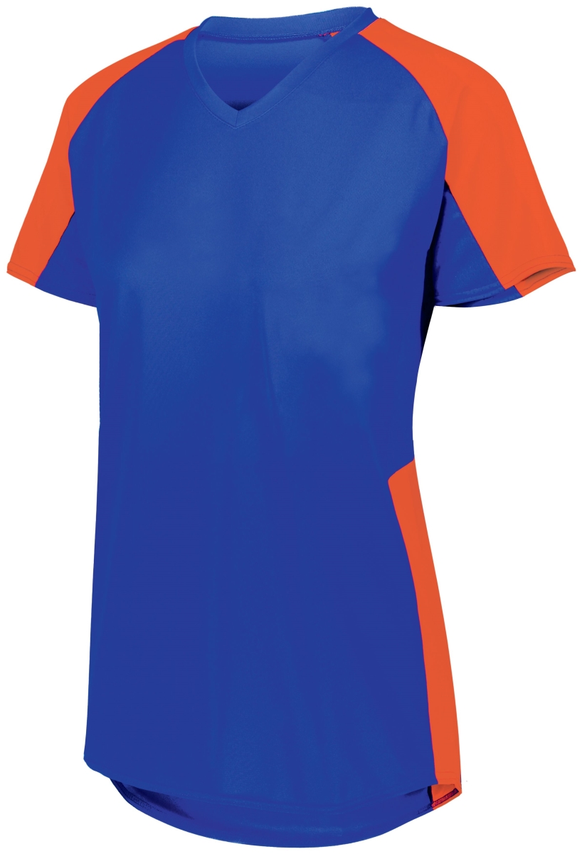 1522.284.M Ladies Cutter Jersey, Royal & Orange - Medium