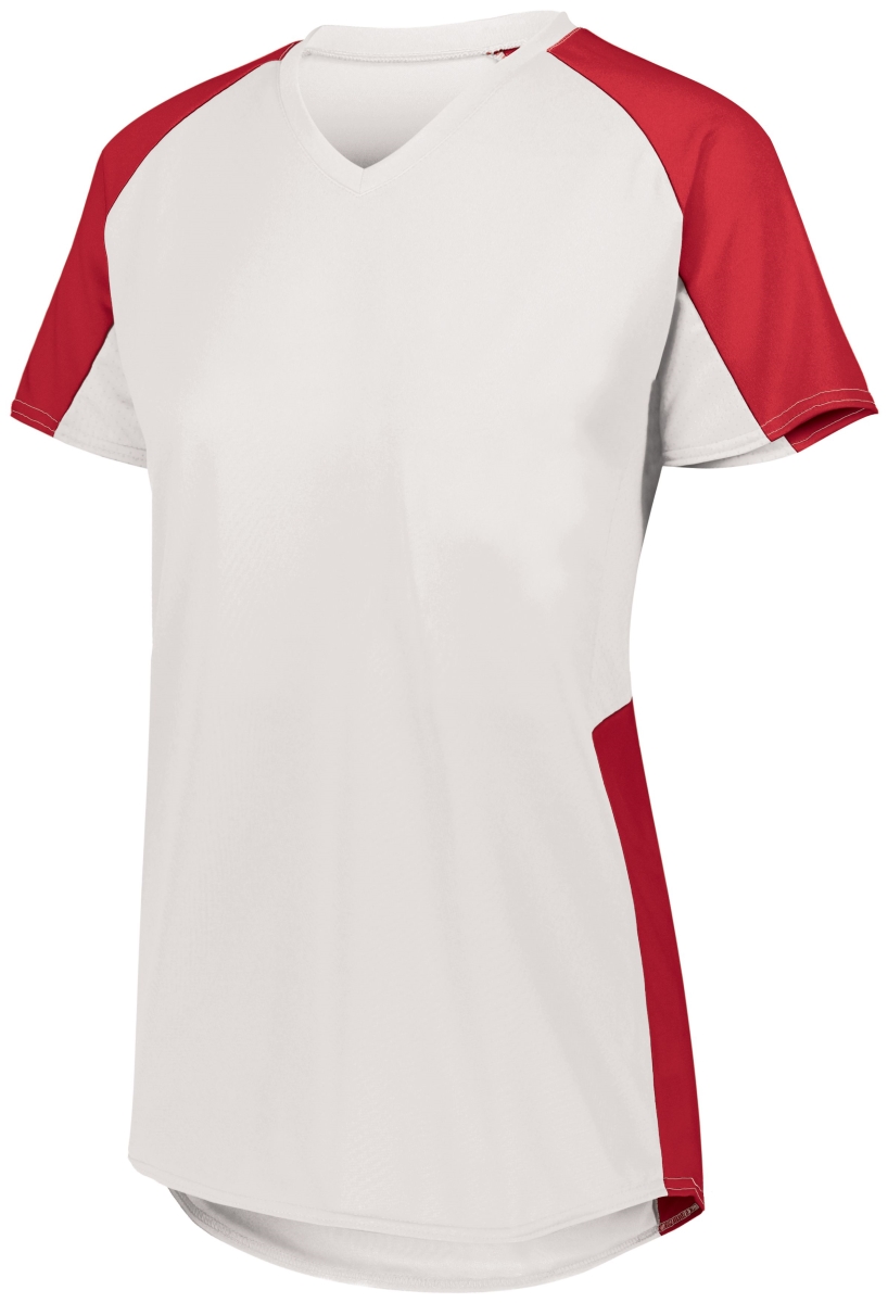 1523.225.L Girls Cutter Jersey, White & Red - Large