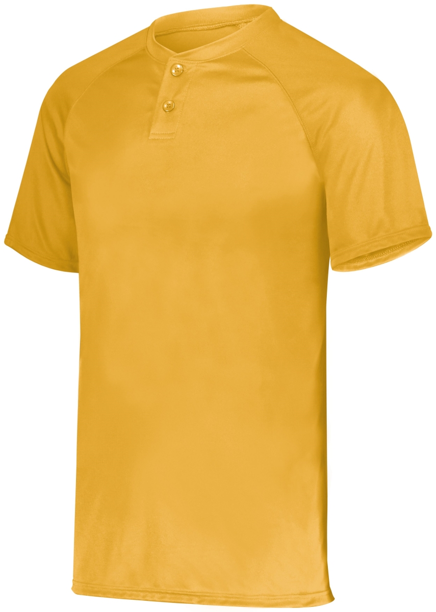 1565.025.3XL Attain Wicking Two-Button Baseball Jersey, Gold - 3XL