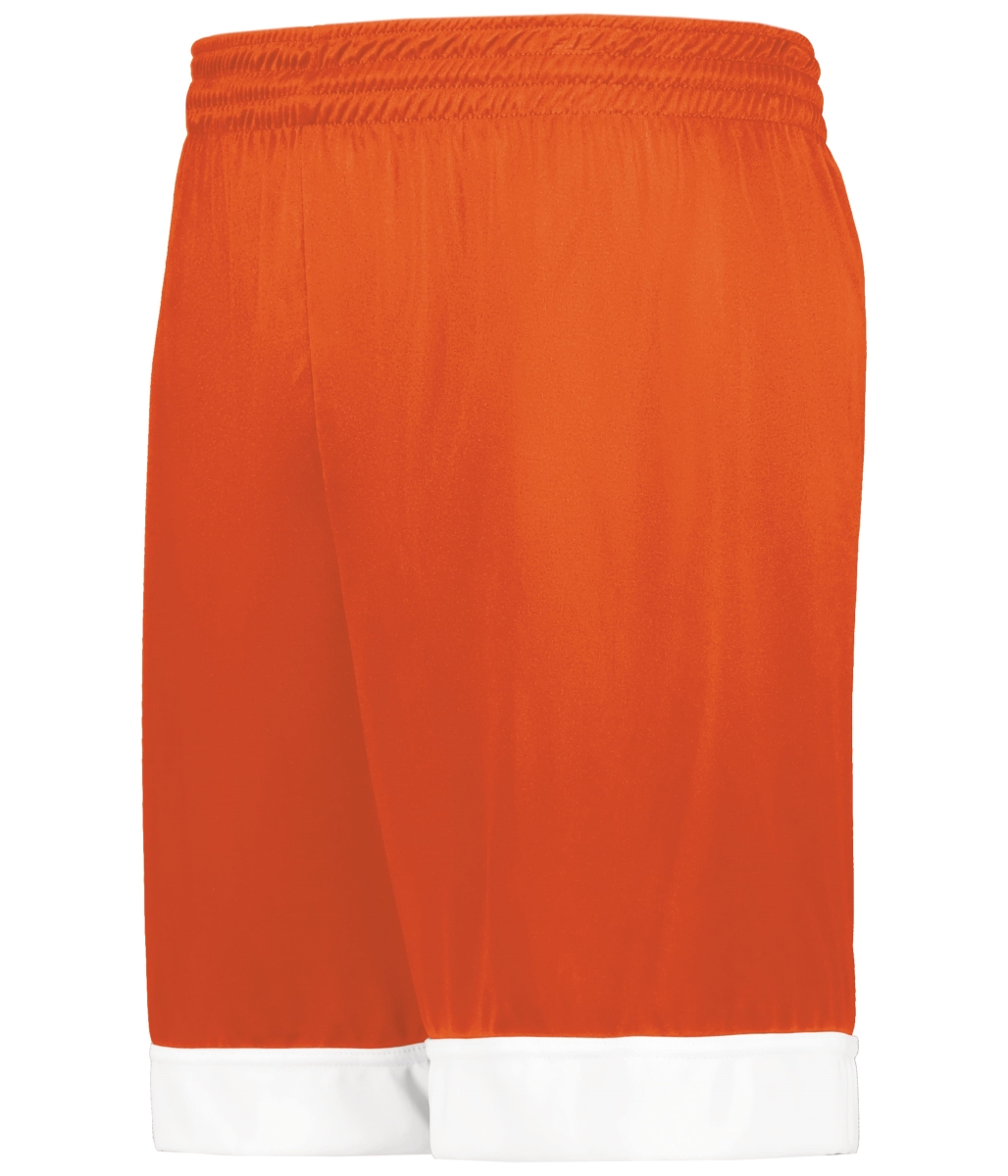 6929.320.S Swish Reversible Basketball Shorts, Orange & White - Small