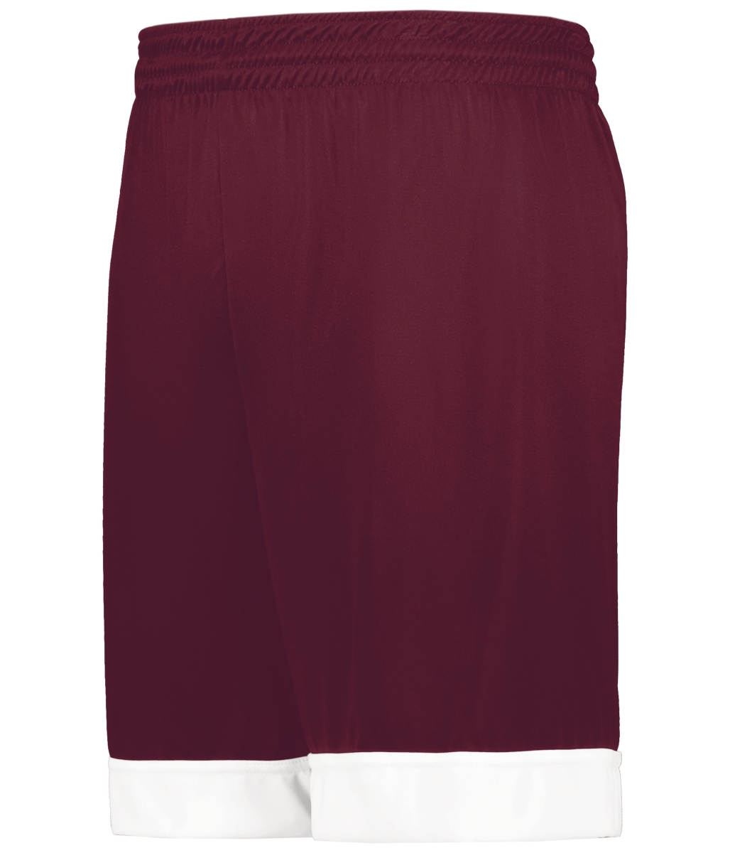 6929.380.M Swish Reversible Basketball Shorts, Maroon & White - Medium