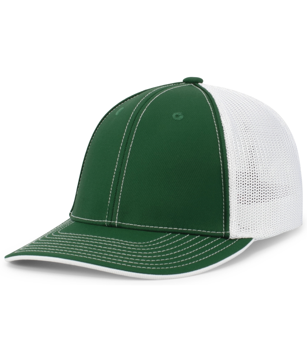 404F.438.L-XL Trucker Flexfit Cap, Dark Green & White - Large & Extra Large